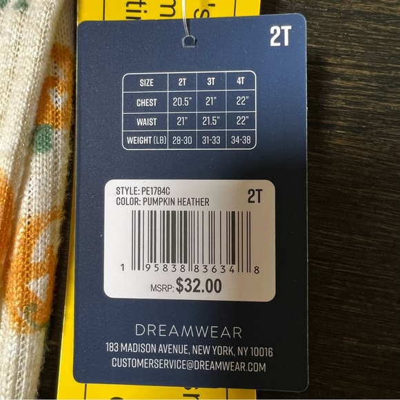 NWT PJ Essentials 2T Pumpkin Jack-o-Lantern Pajama Set - Picture 8 of 8